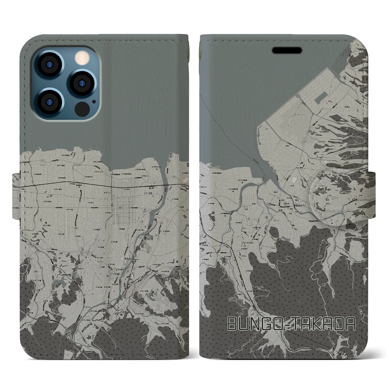 【豊後高田(大分県)】地図柄iPhoneケース(手帳タイプ)