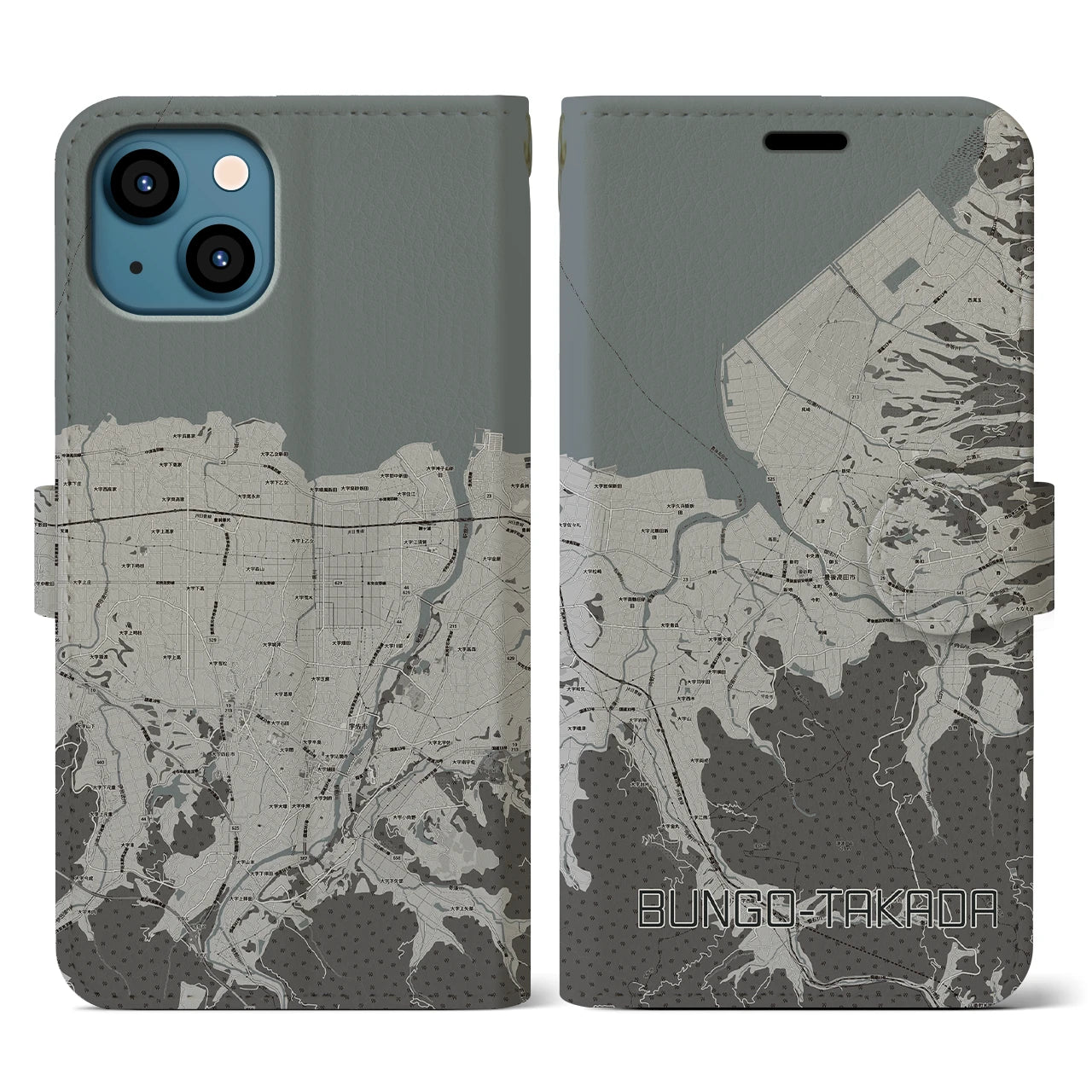 【豊後高田(大分県)】地図柄iPhoneケース(手帳タイプ)