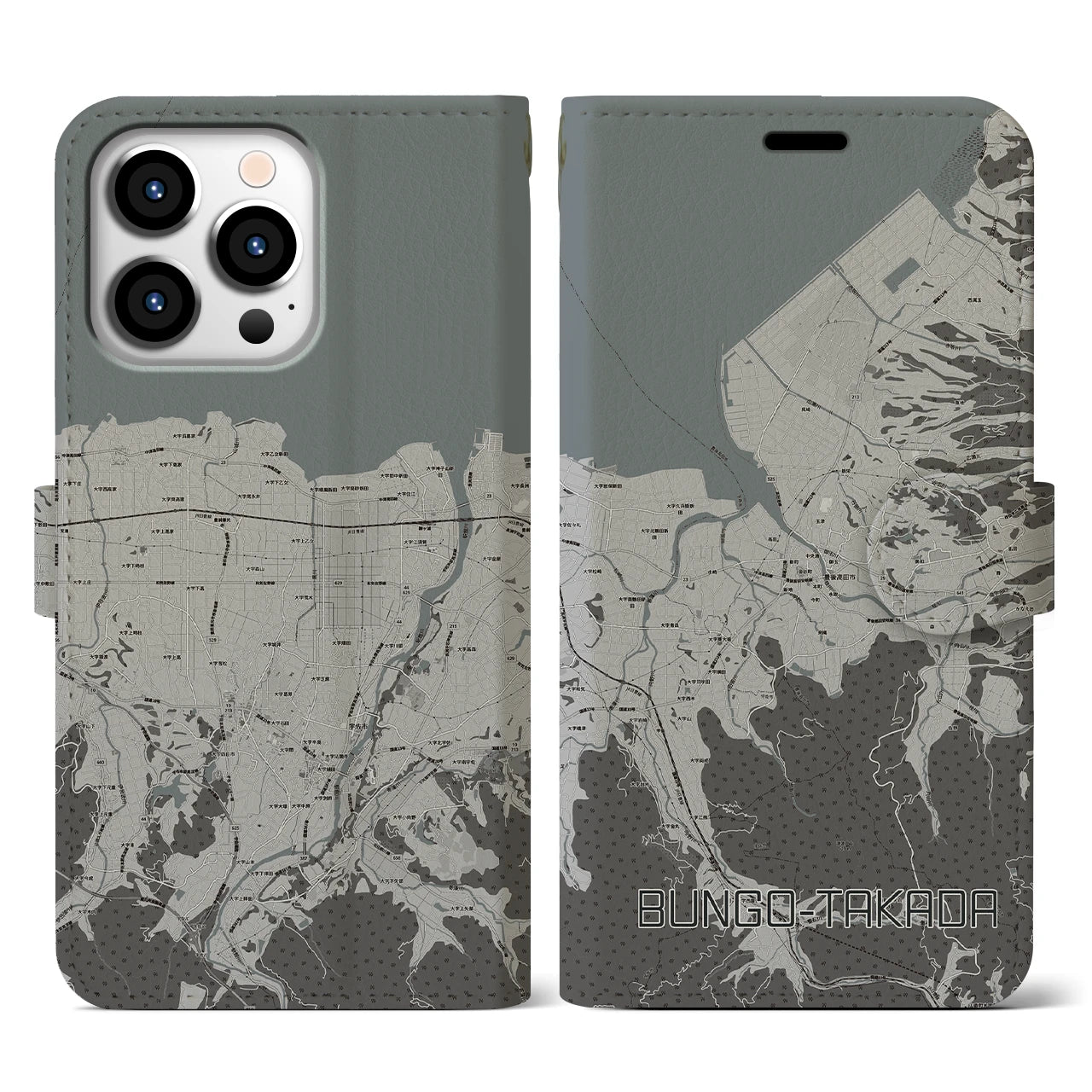 【豊後高田(大分県)】地図柄iPhoneケース(手帳タイプ)