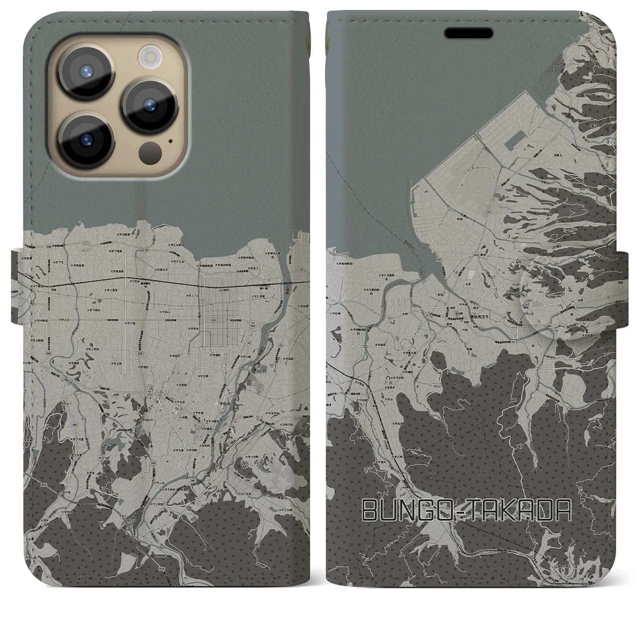 【豊後高田(大分県)】地図柄iPhoneケース(手帳タイプ)