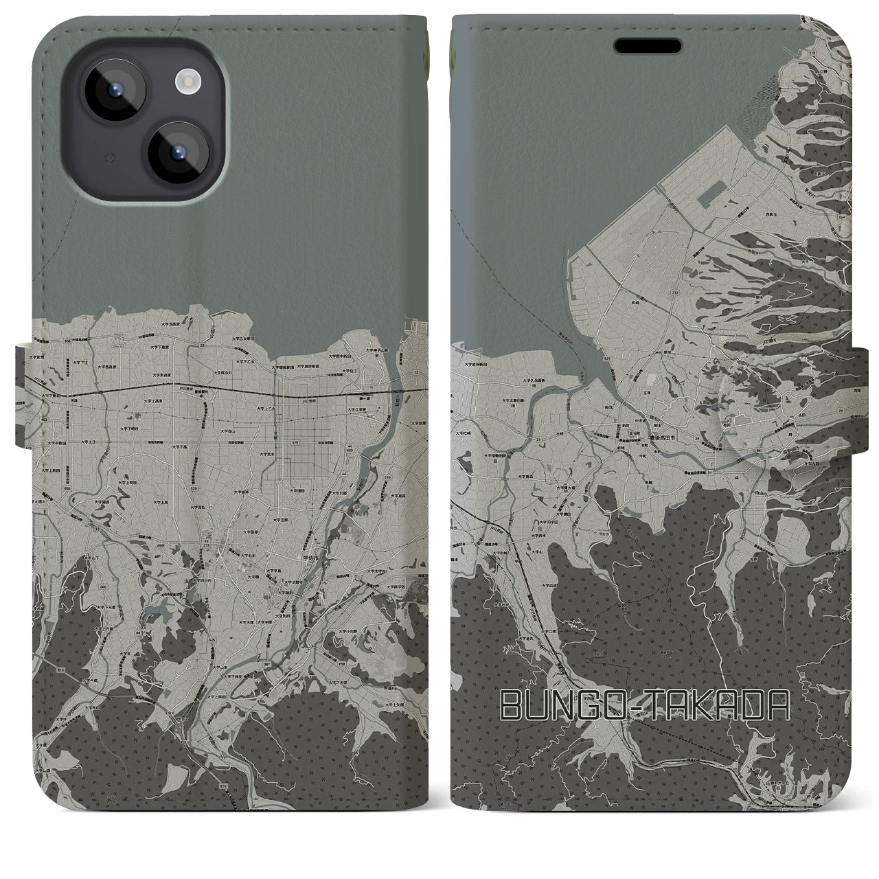 【豊後高田(大分県)】地図柄iPhoneケース(手帳タイプ)