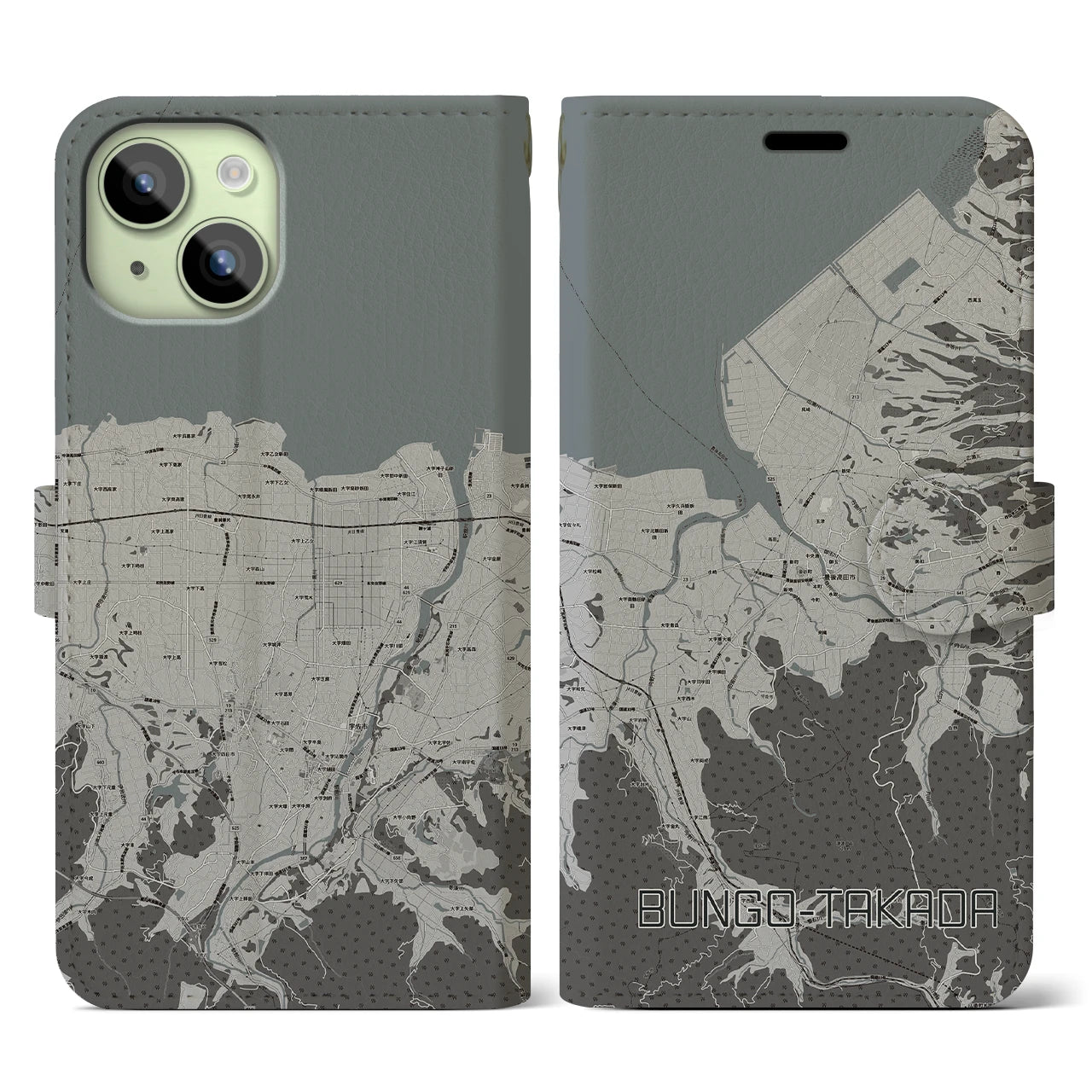 【豊後高田(大分県)】地図柄iPhoneケース(手帳タイプ)