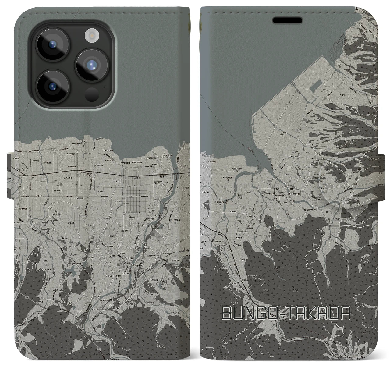 【豊後高田(大分県)】地図柄iPhoneケース(手帳タイプ)