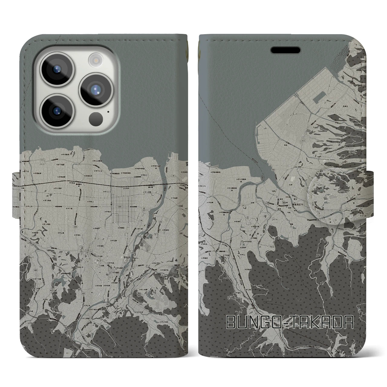 【豊後高田(大分県)】地図柄iPhoneケース(手帳タイプ)