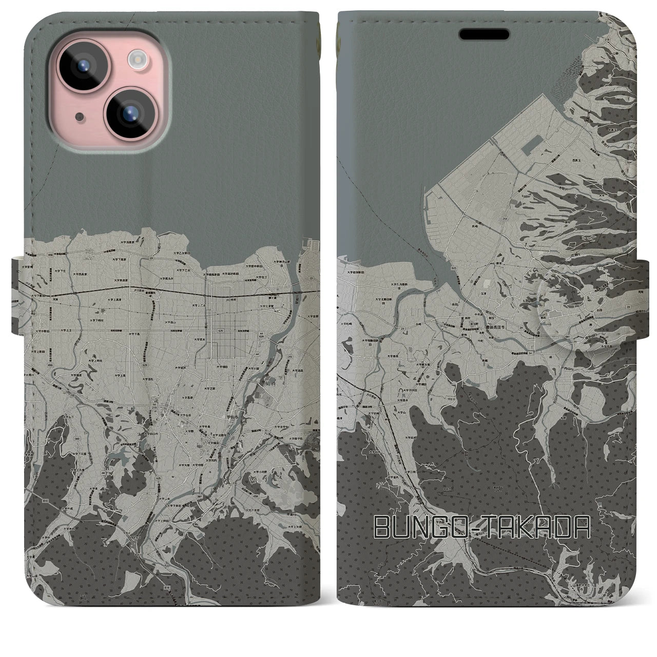 【豊後高田(大分県)】地図柄iPhoneケース(手帳タイプ)