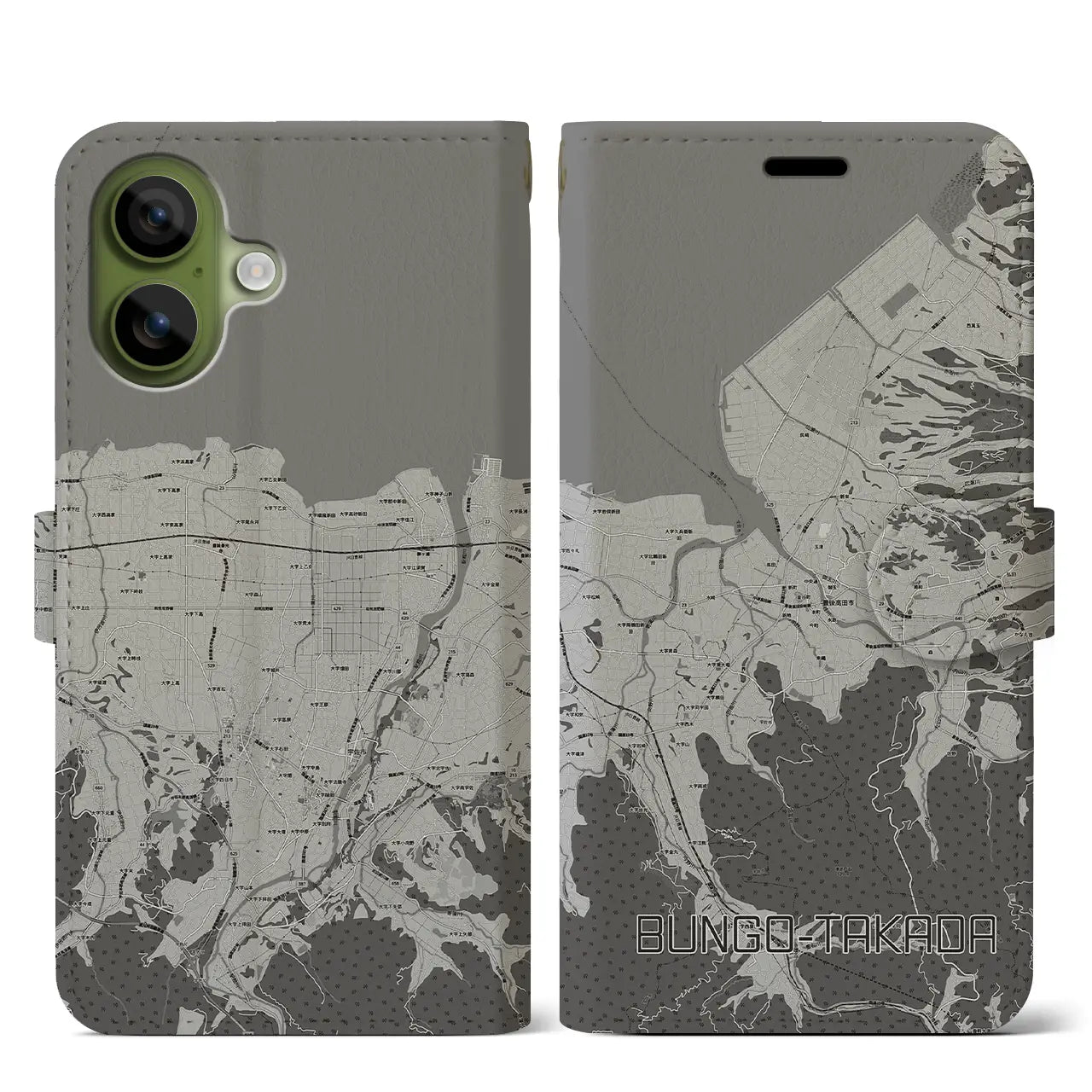 【豊後高田(大分県)】地図柄iPhoneケース(手帳タイプ)