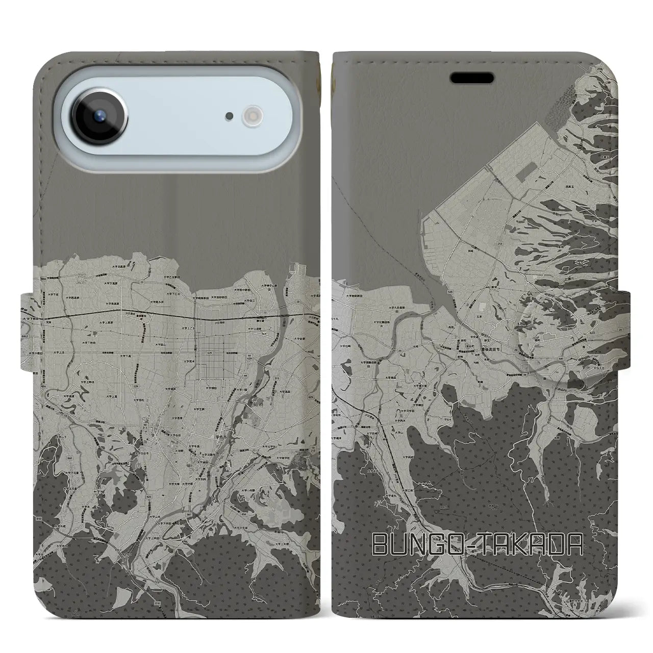 【豊後高田(大分県)】地図柄iPhoneケース(手帳タイプ)