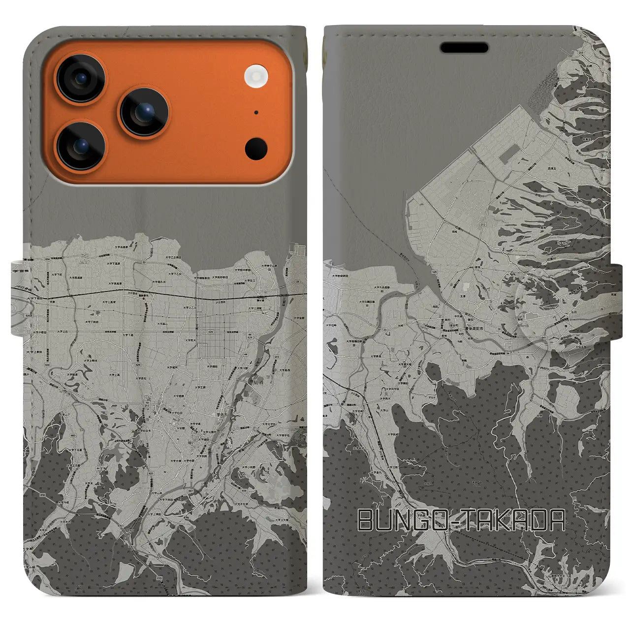 【豊後高田(大分県)】地図柄iPhoneケース(手帳タイプ)