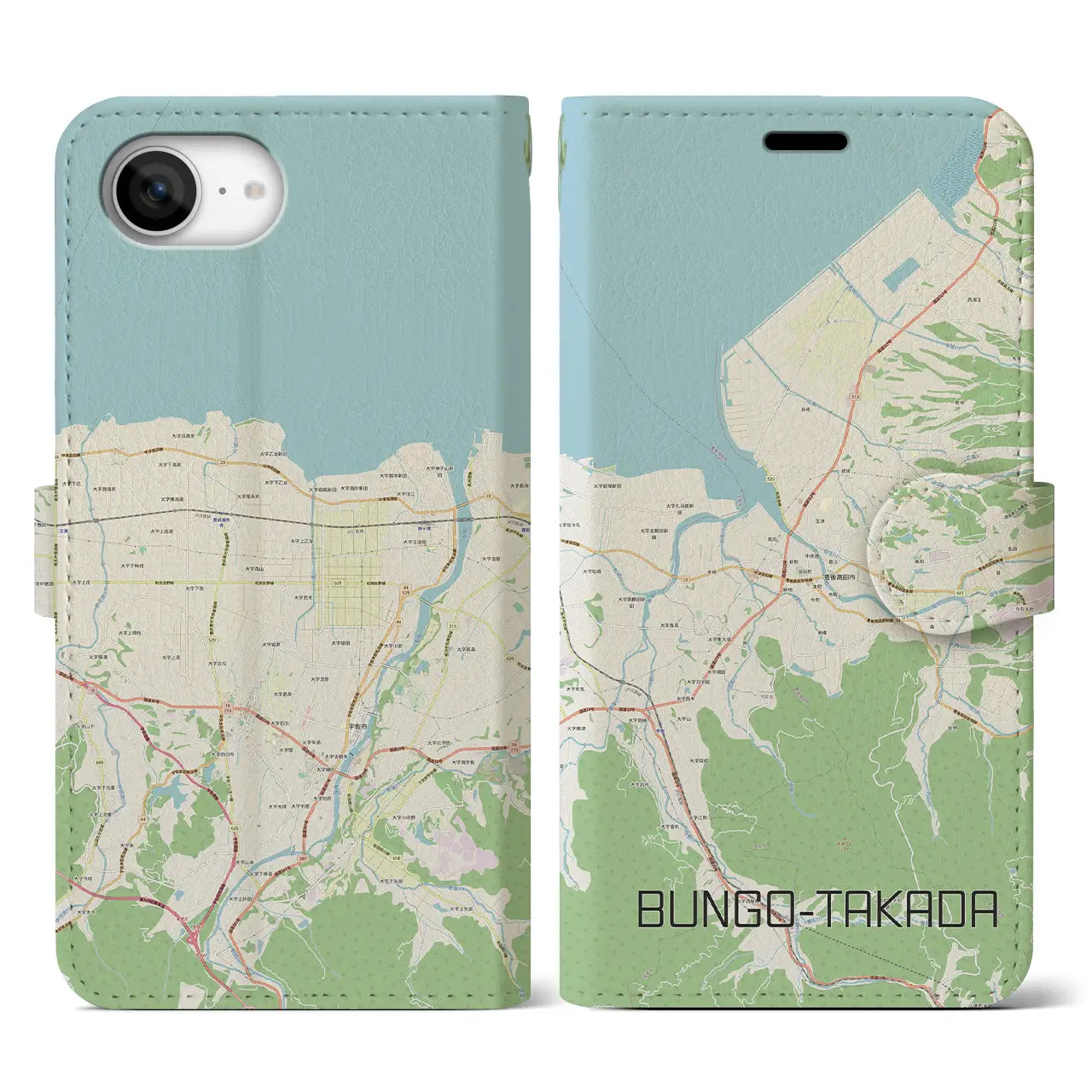 【豊後高田(大分県)】地図柄iPhoneケース(手帳タイプ)