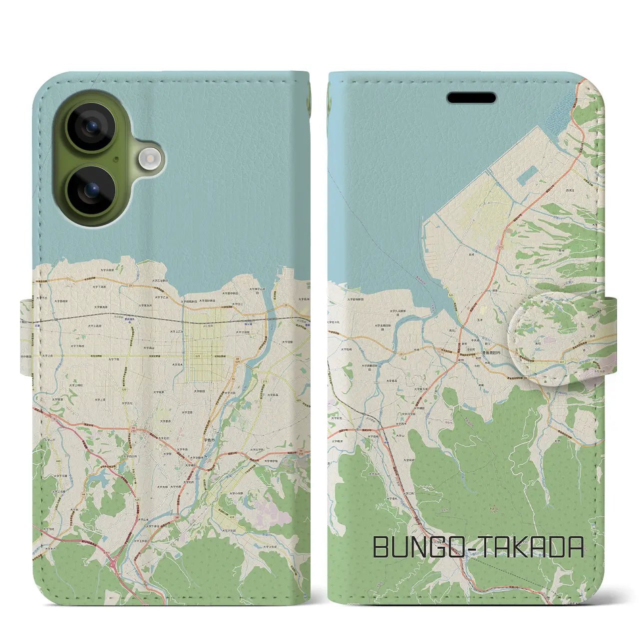 【豊後高田(大分県)】地図柄iPhoneケース(手帳タイプ)