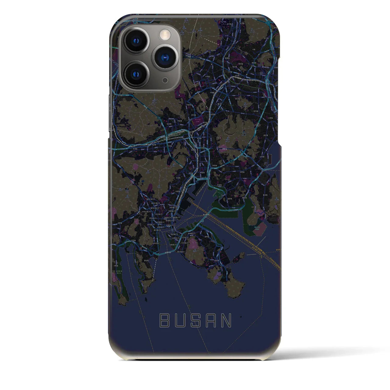 【釜山(韓国)】地図柄iPhoneケース(バックカバータイプ)