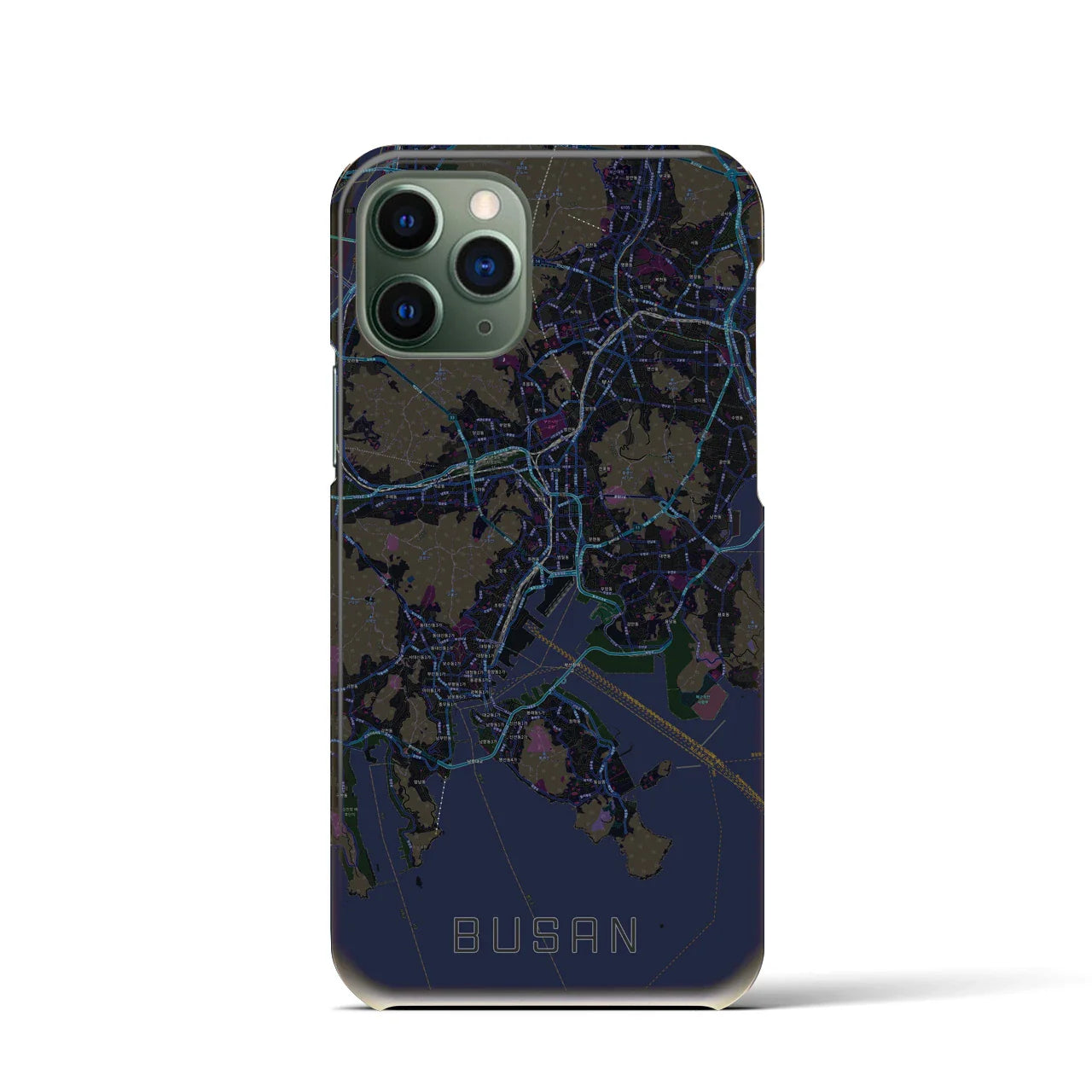 【釜山(韓国)】地図柄iPhoneケース(バックカバータイプ)
