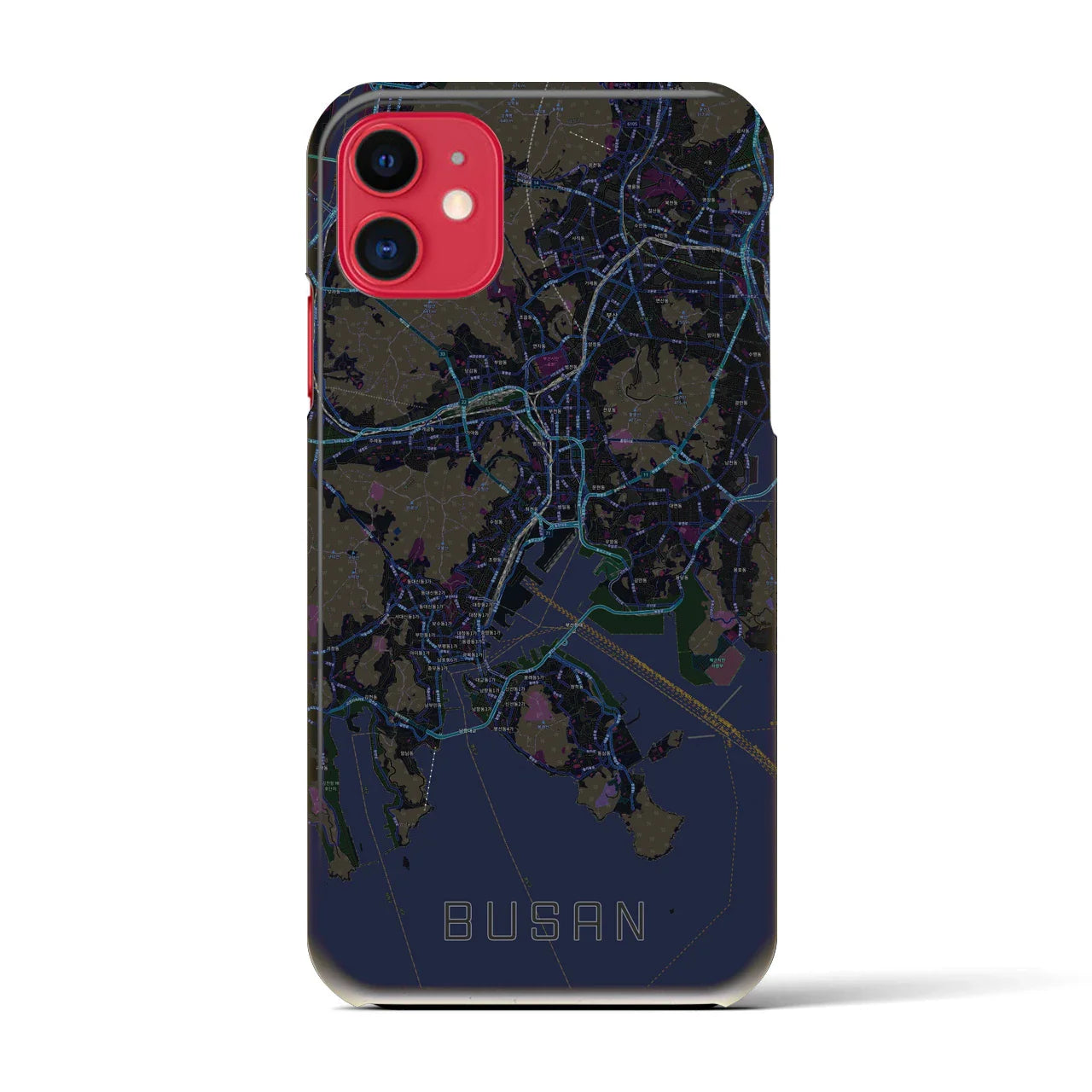 【釜山(韓国)】地図柄iPhoneケース(バックカバータイプ)