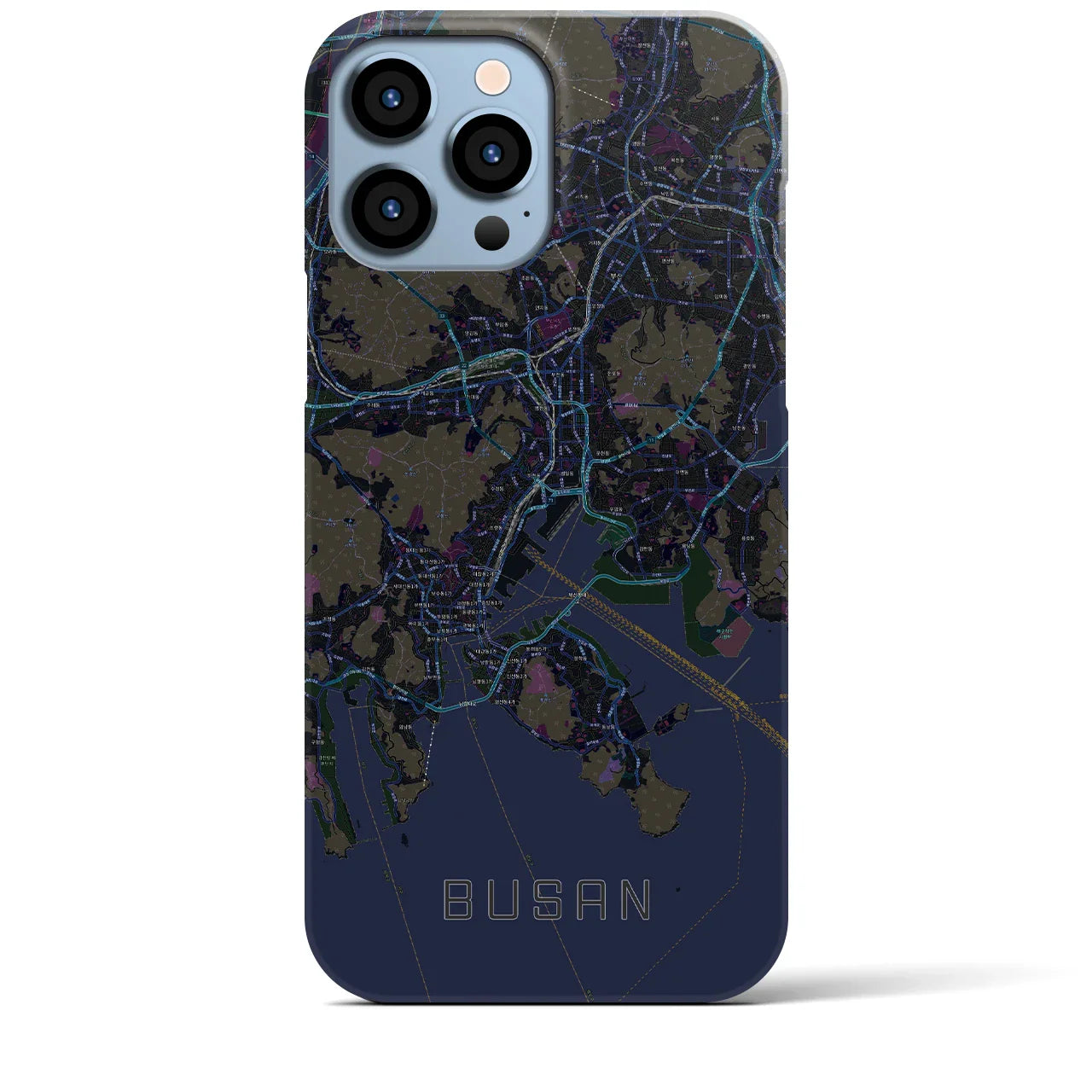 【釜山(韓国)】地図柄iPhoneケース(バックカバータイプ)