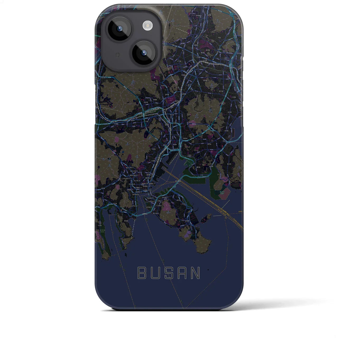 【釜山(韓国)】地図柄iPhoneケース(バックカバータイプ)