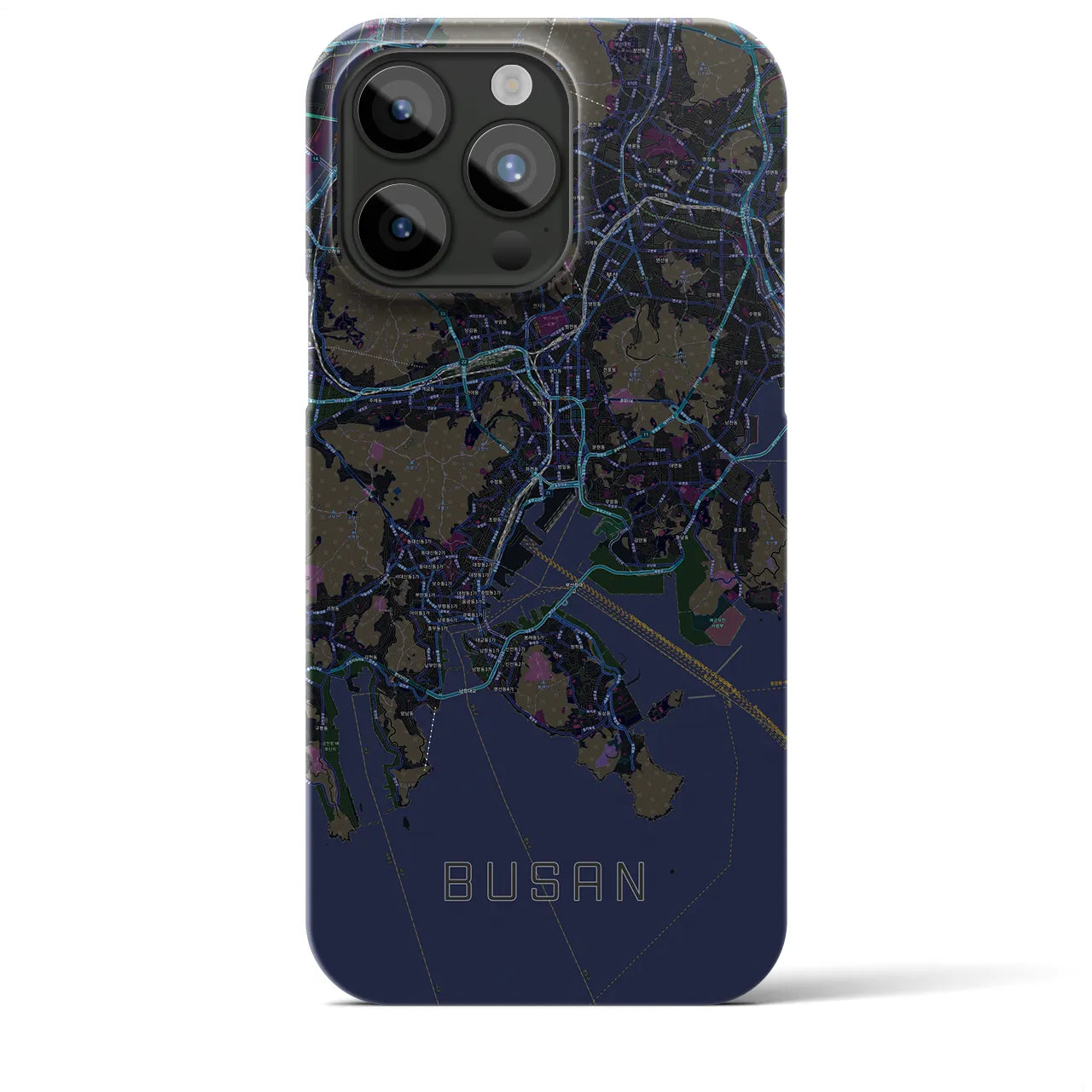 【釜山(韓国)】地図柄iPhoneケース(バックカバータイプ)