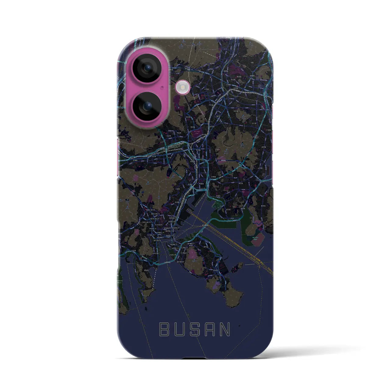 【釜山(韓国)】地図柄iPhoneケース(バックカバータイプ)