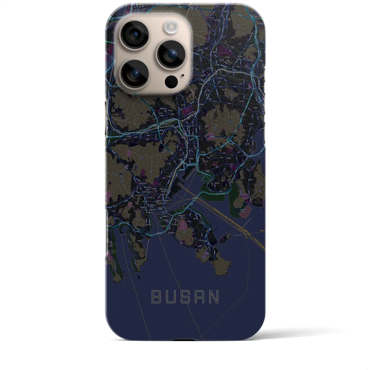 【釜山(韓国)】地図柄iPhoneケース(バックカバータイプ)