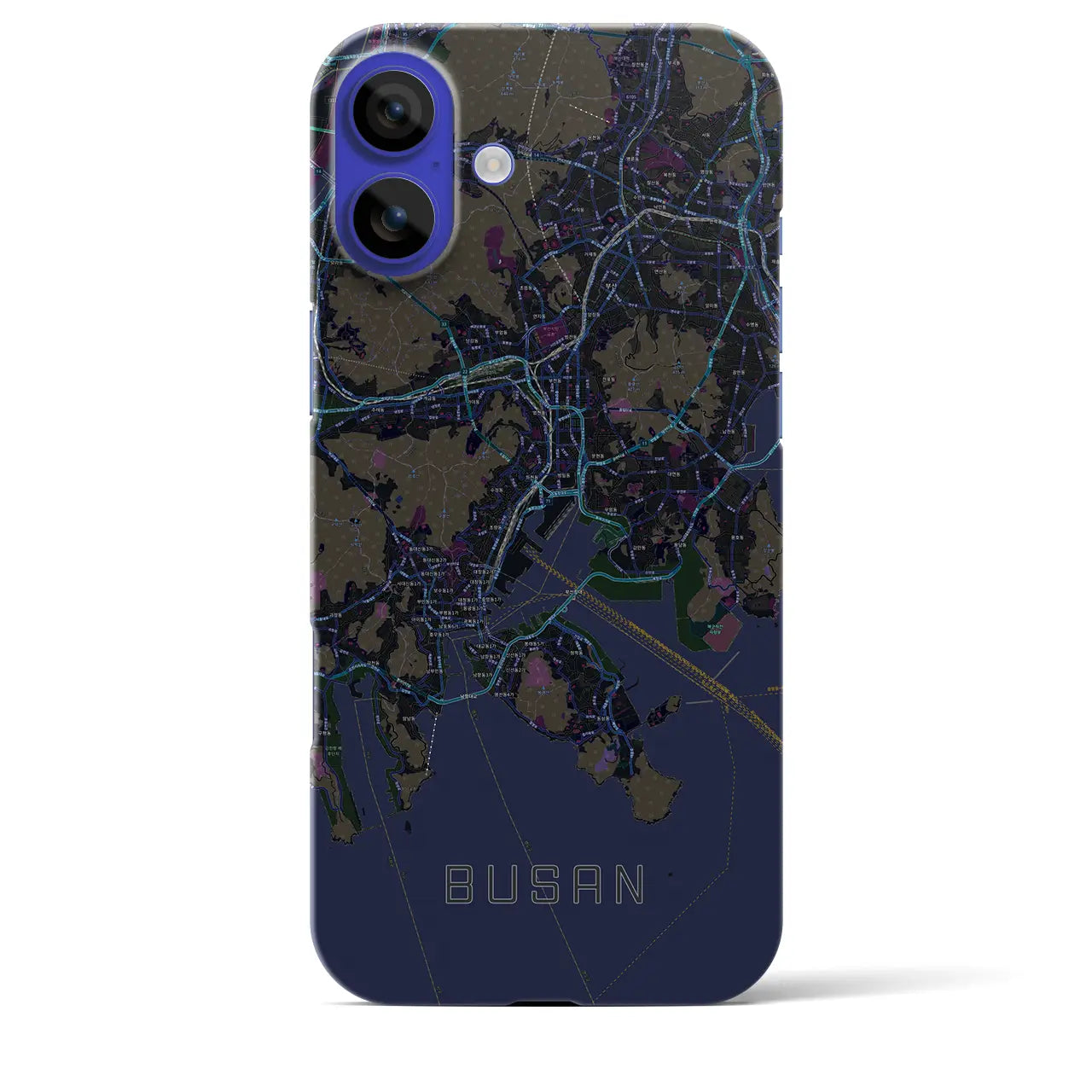 【釜山(韓国)】地図柄iPhoneケース(バックカバータイプ)