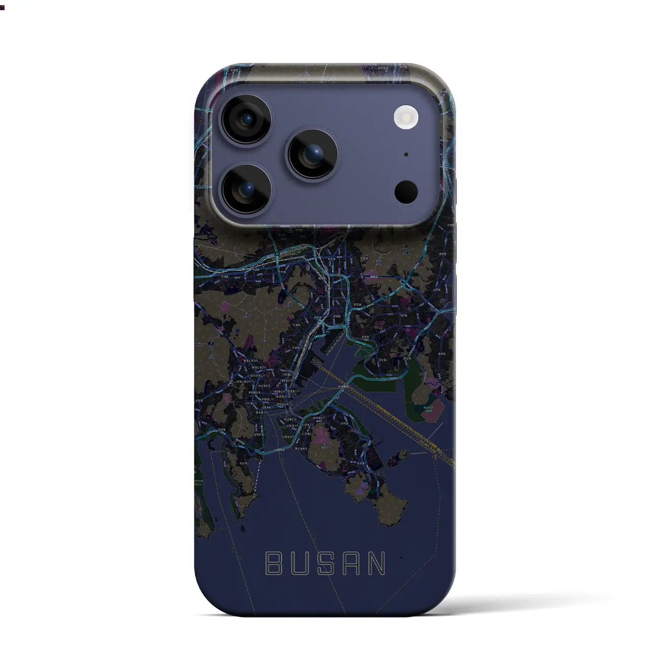 【釜山(韓国)】地図柄iPhoneケース(バックカバータイプ)