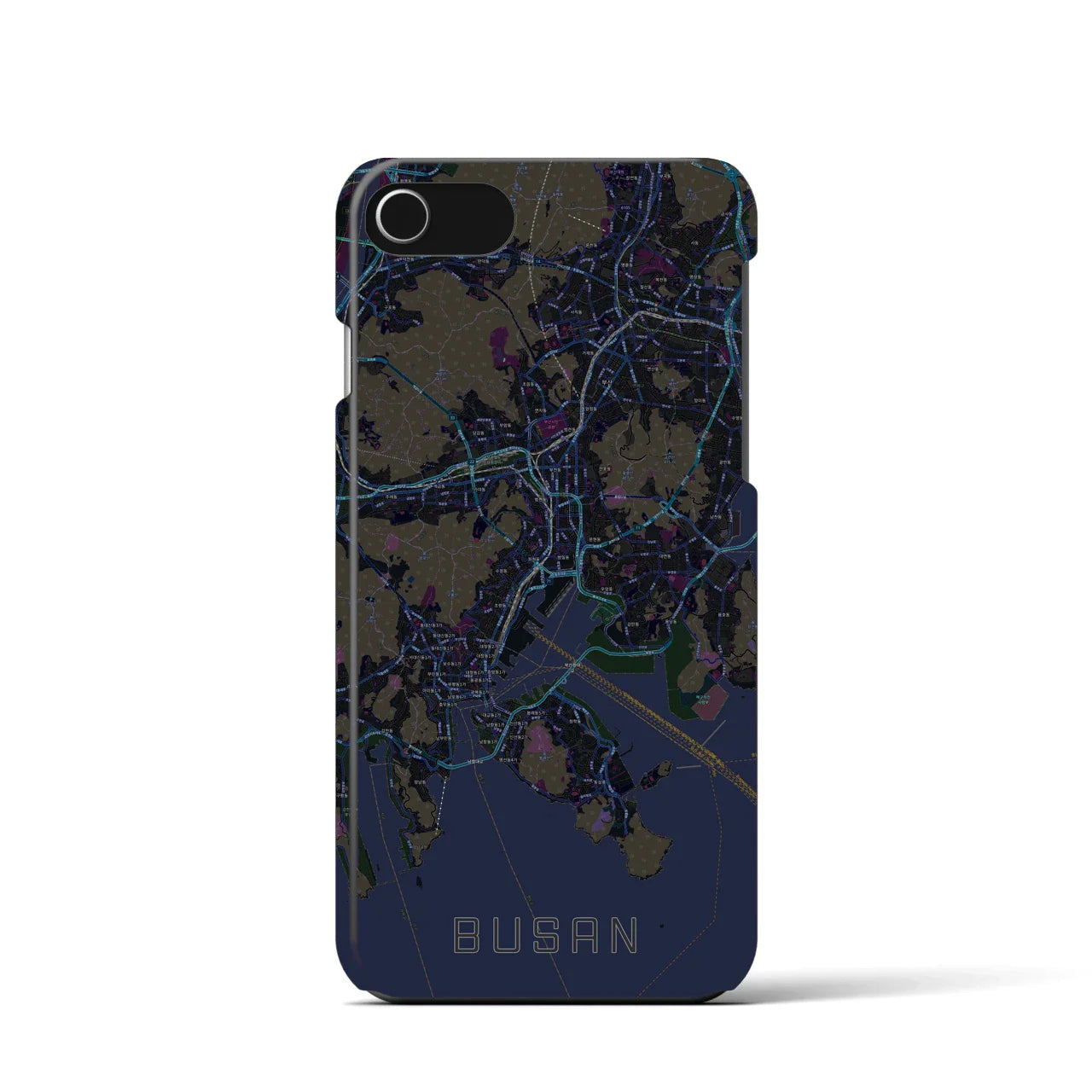 【釜山(韓国)】地図柄iPhoneケース(バックカバータイプ)