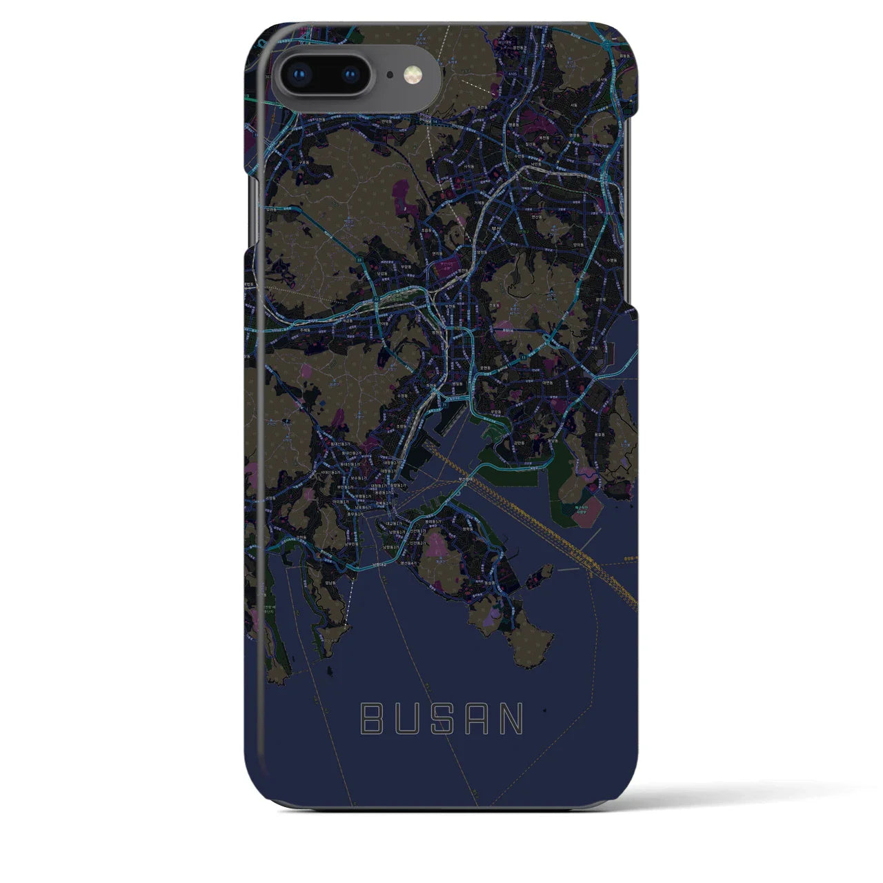 【釜山(韓国)】地図柄iPhoneケース(バックカバータイプ)