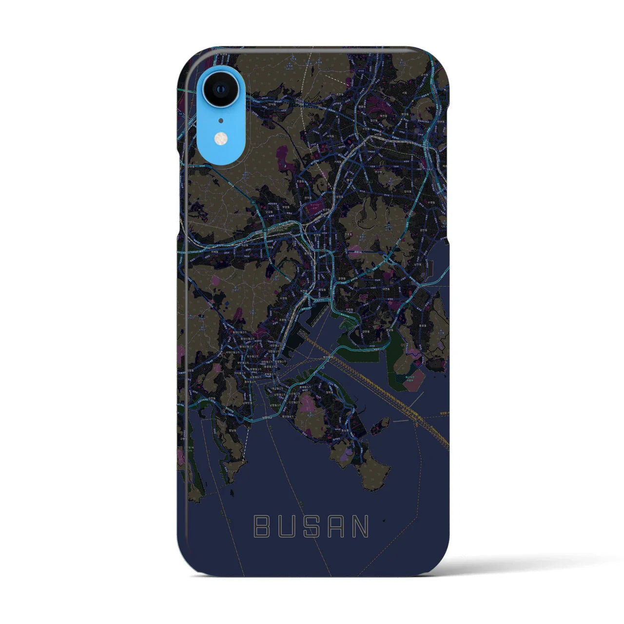 【釜山(韓国)】地図柄iPhoneケース(バックカバータイプ)