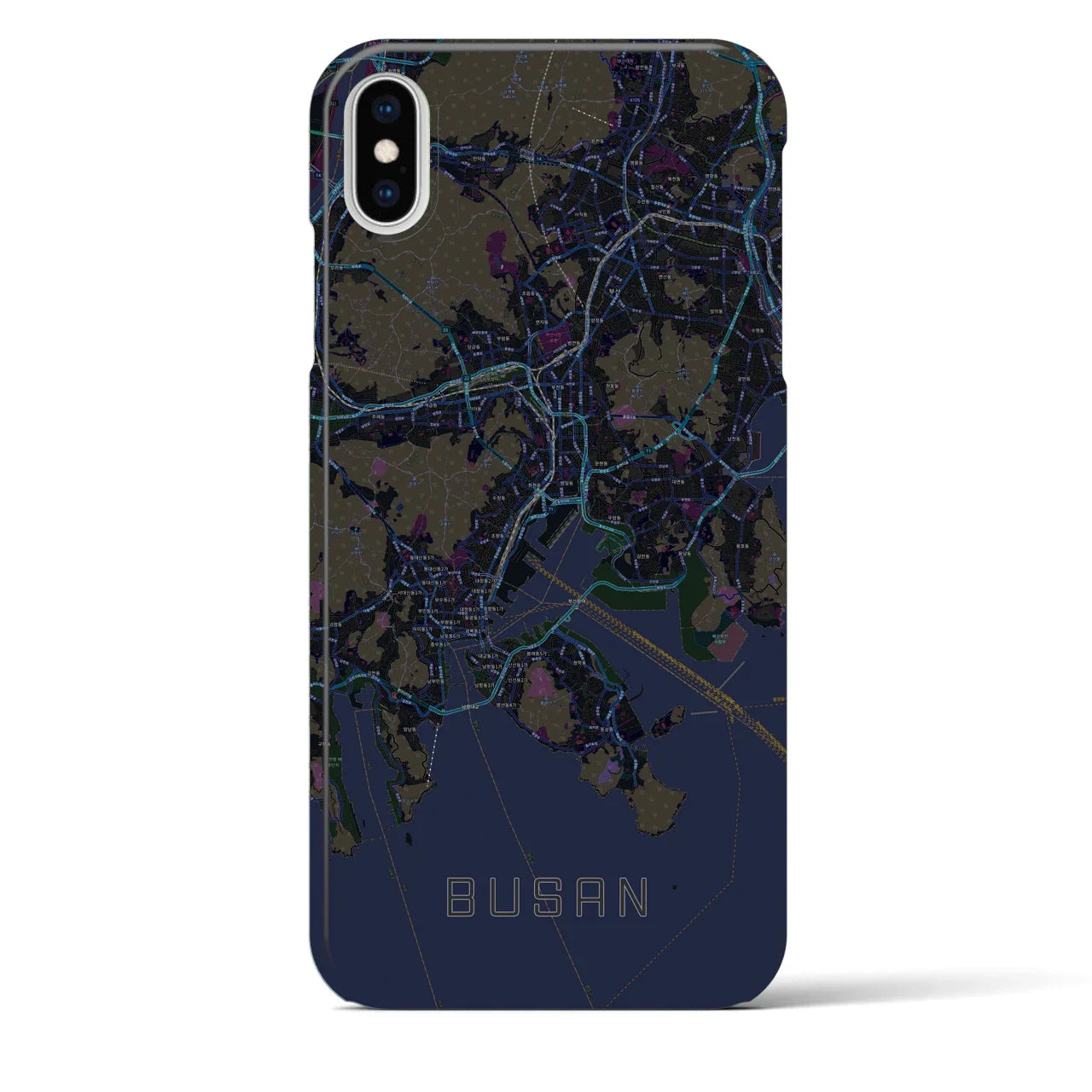 【釜山(韓国)】地図柄iPhoneケース(バックカバータイプ)