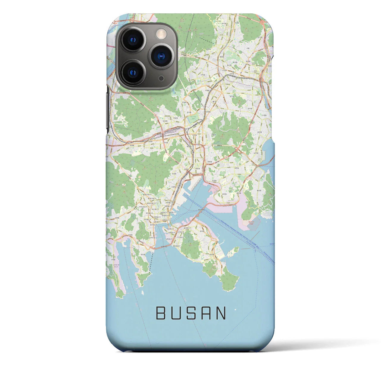 【釜山(韓国)】地図柄iPhoneケース(バックカバータイプ)