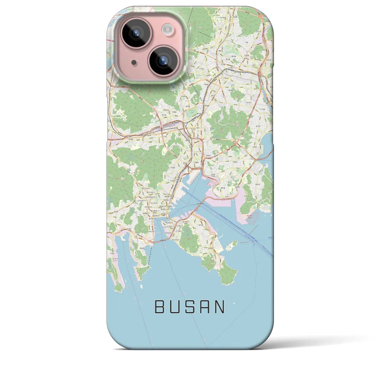 【釜山(韓国)】地図柄iPhoneケース(バックカバータイプ)