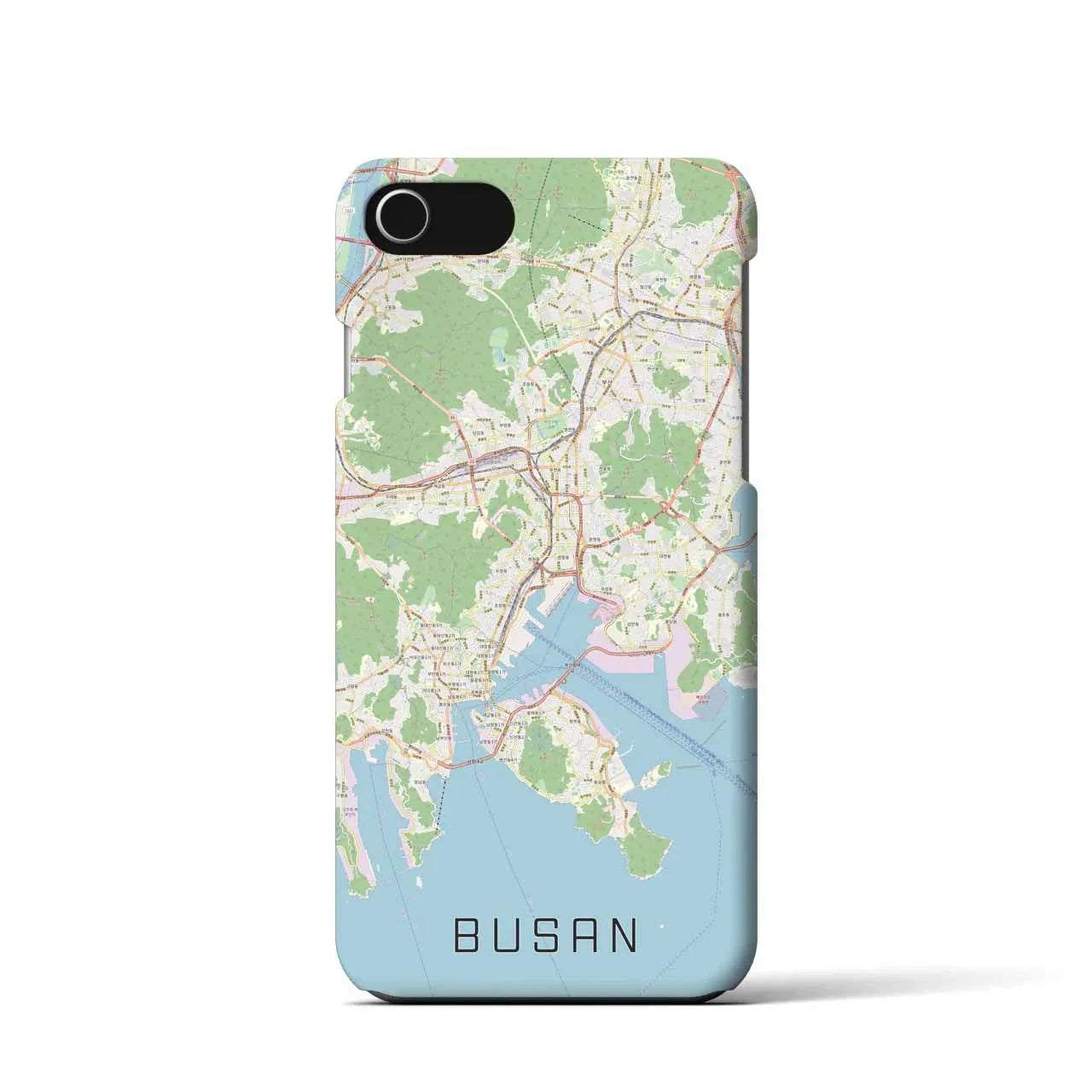 【釜山(韓国)】地図柄iPhoneケース(バックカバータイプ)