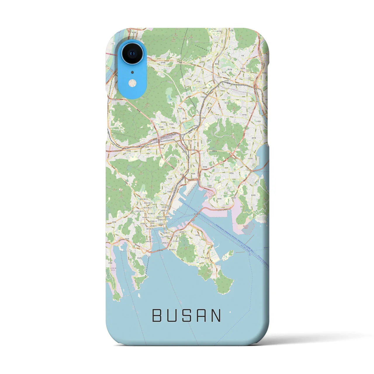 【釜山(韓国)】地図柄iPhoneケース(バックカバータイプ)