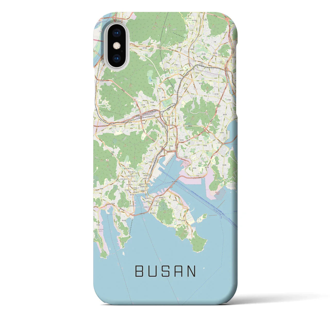 【釜山(韓国)】地図柄iPhoneケース(バックカバータイプ)