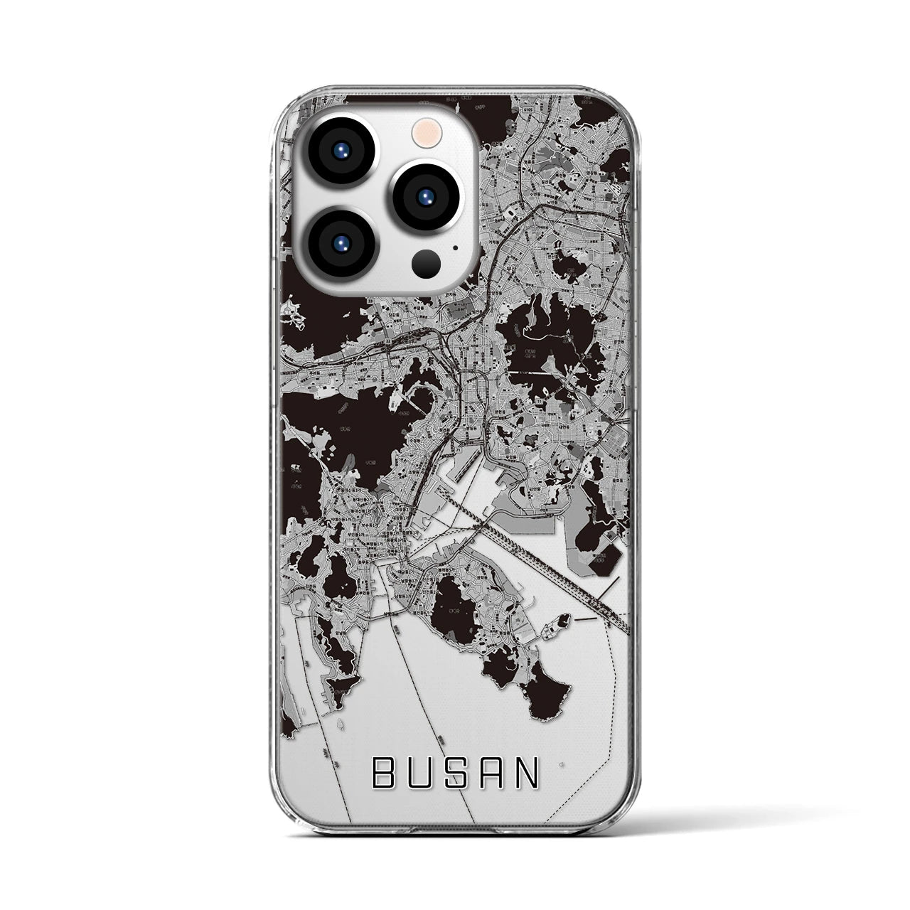 【釜山(韓国)】地図柄iPhoneケース(クリアタイプ)