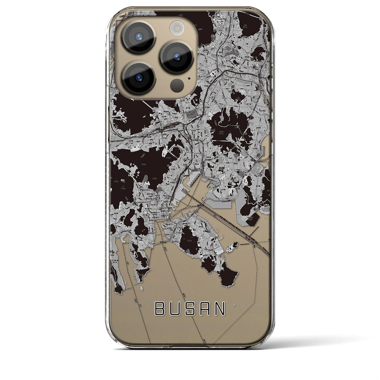 【釜山(韓国)】地図柄iPhoneケース(クリアタイプ)