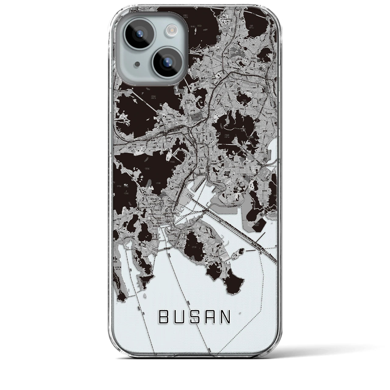 【釜山(韓国)】地図柄iPhoneケース(クリアタイプ)