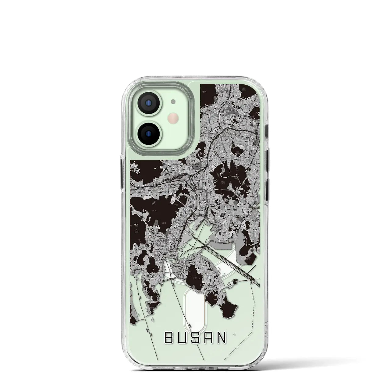 【釜山(韓国)】地図柄iPhoneケース(MagSafeタイプ)