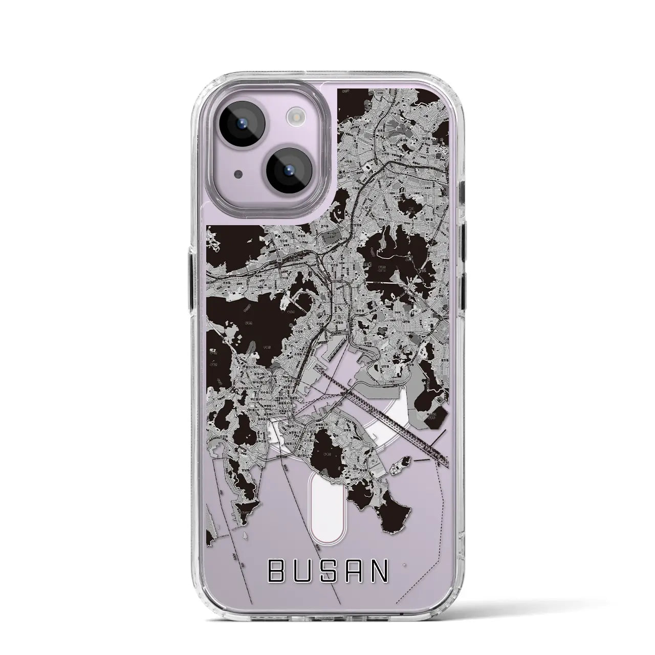 【釜山(韓国)】地図柄iPhoneケース(MagSafeタイプ)