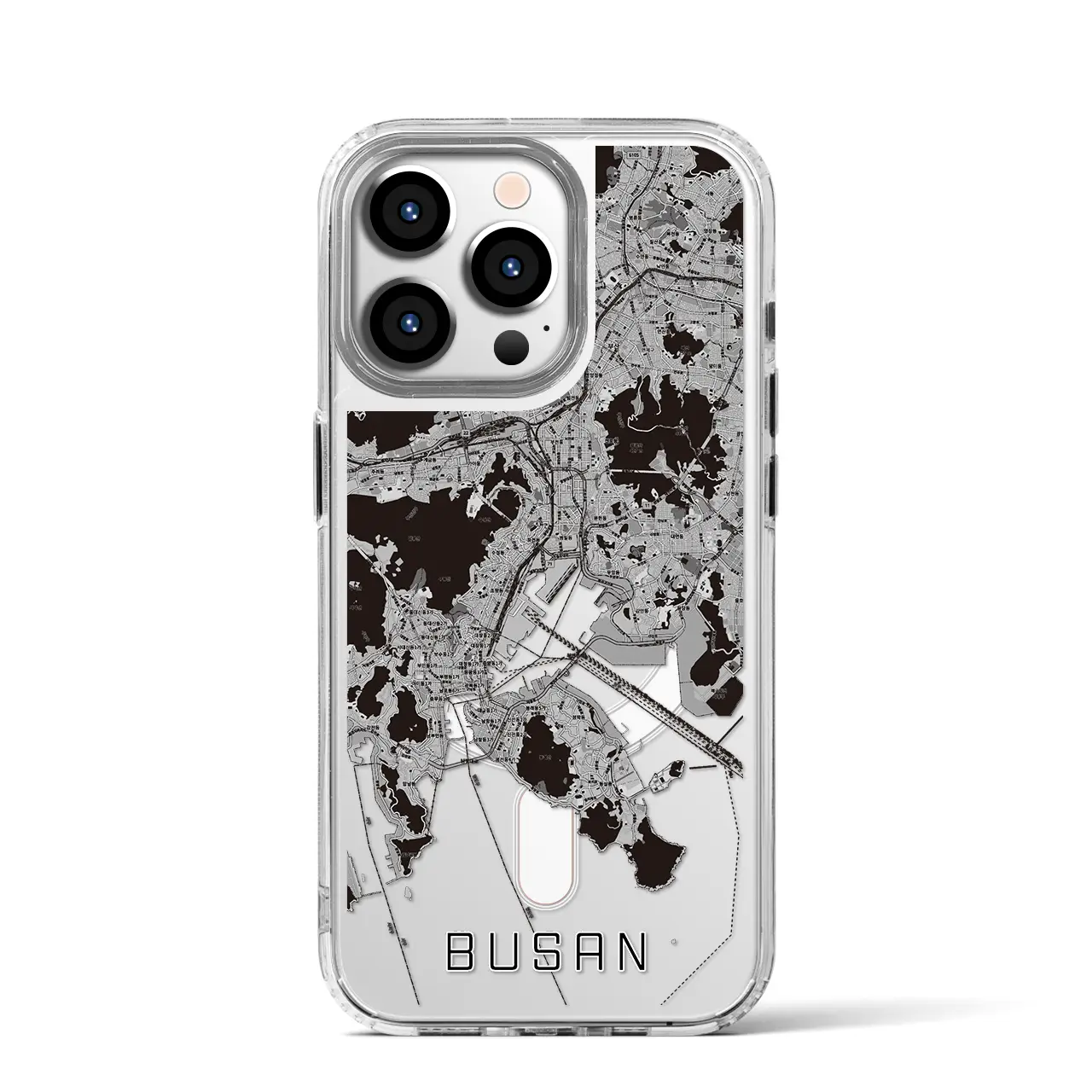 【釜山(韓国)】地図柄iPhoneケース(MagSafeタイプ)