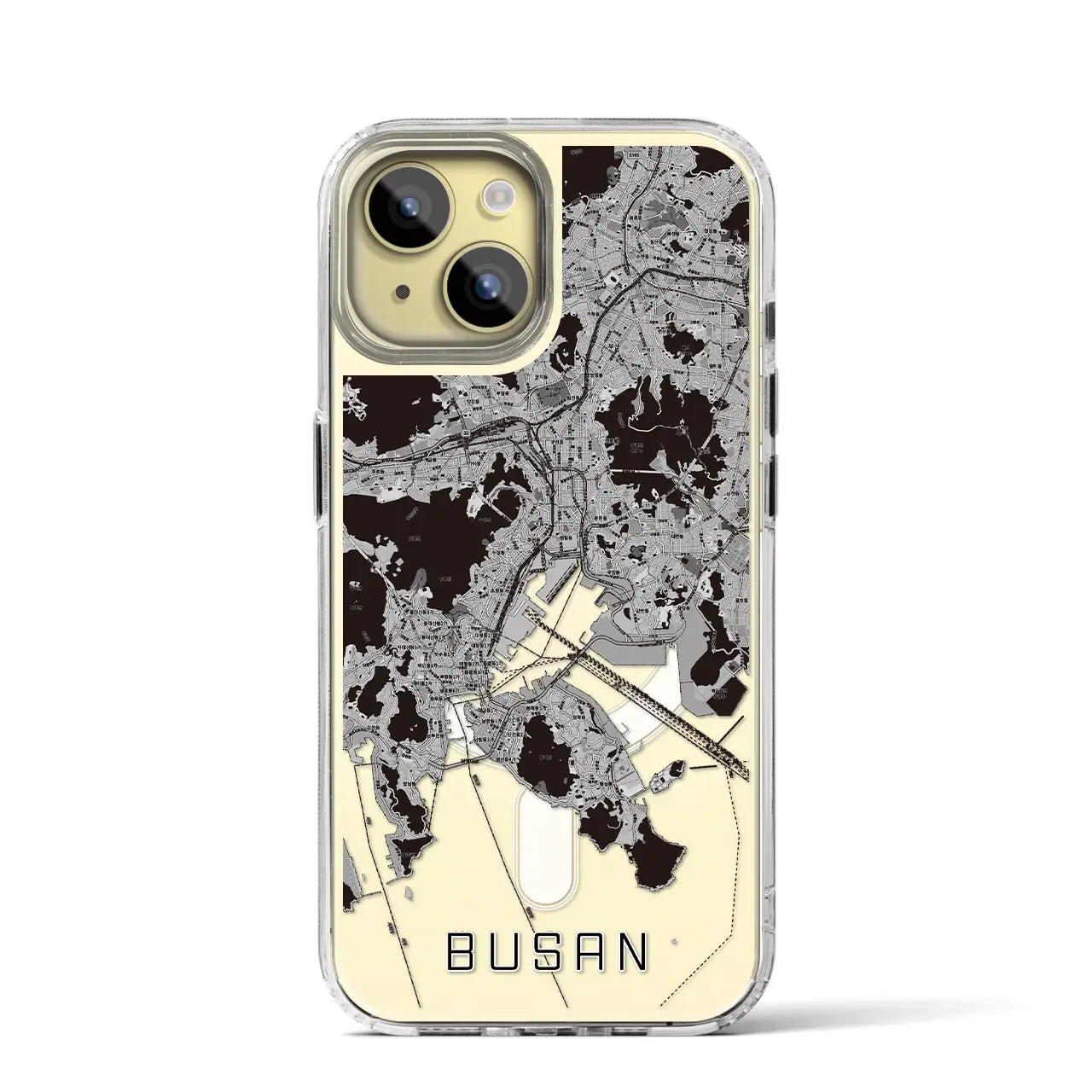 【釜山(韓国)】地図柄iPhoneケース(MagSafeタイプ)