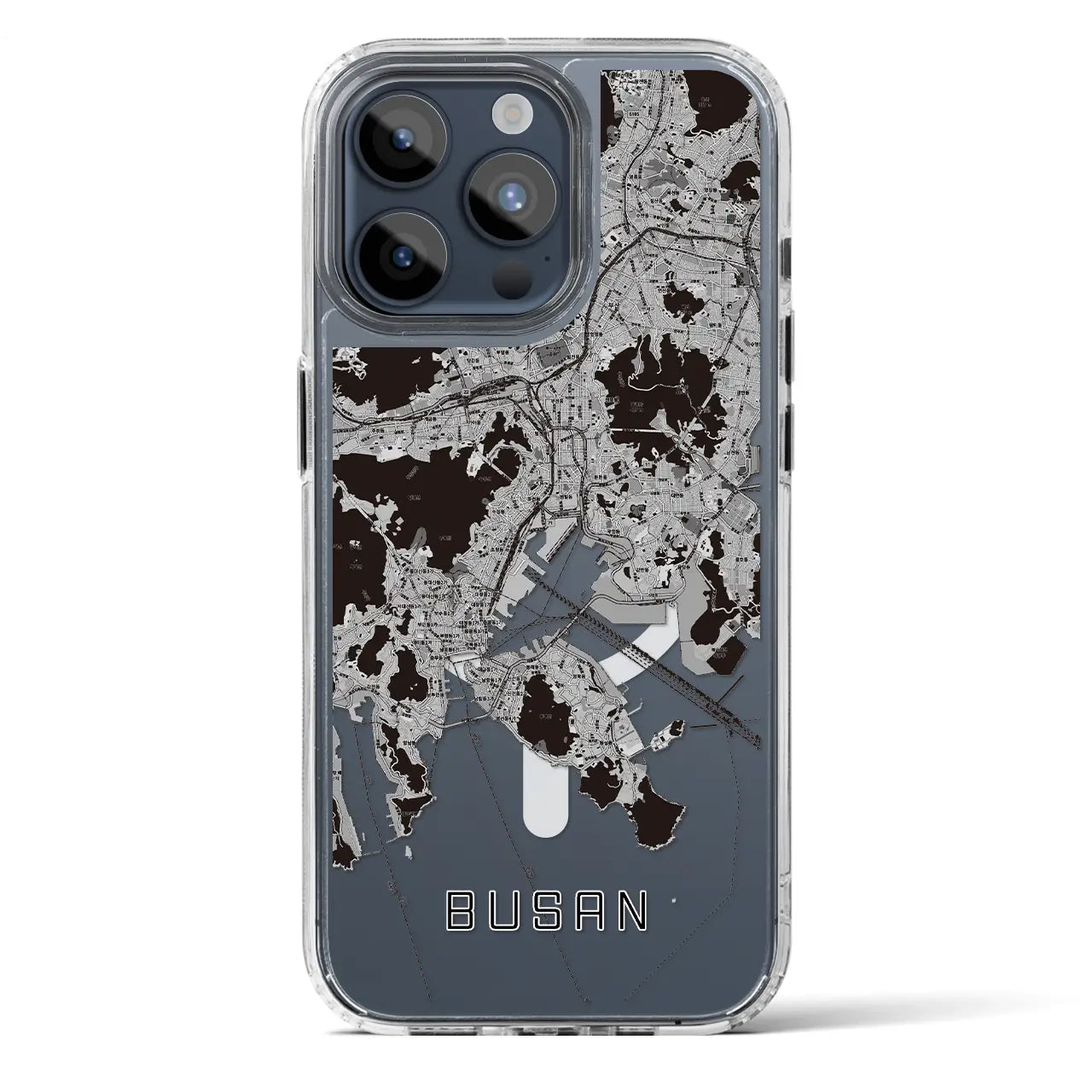 【釜山(韓国)】地図柄iPhoneケース(MagSafeタイプ)