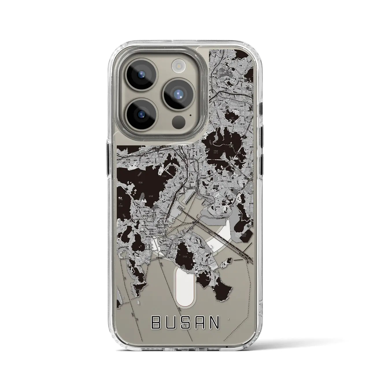 【釜山(韓国)】地図柄iPhoneケース(MagSafeタイプ)