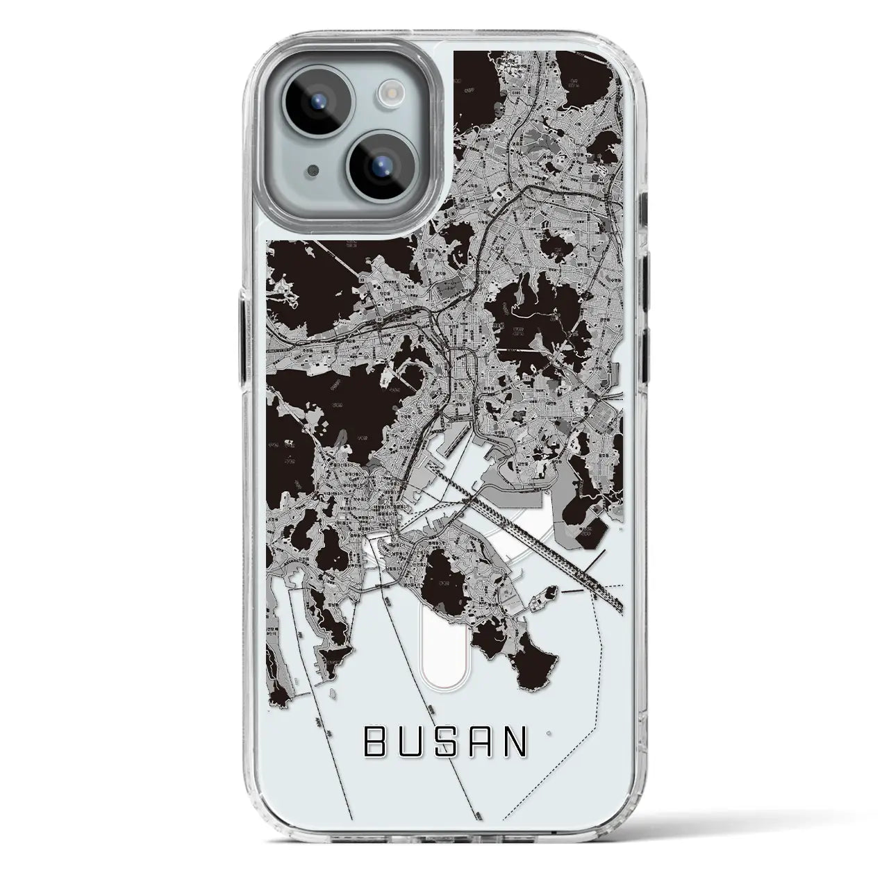 【釜山(韓国)】地図柄iPhoneケース(MagSafeタイプ)