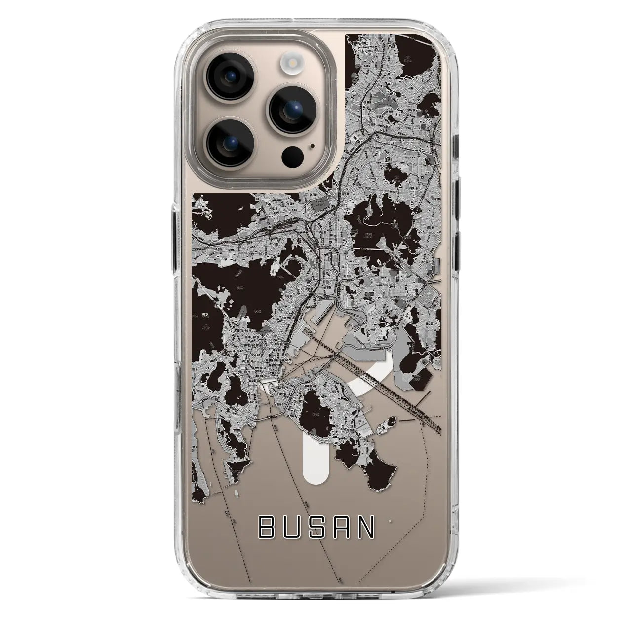 【釜山(韓国)】地図柄iPhoneケース(MagSafeタイプ)