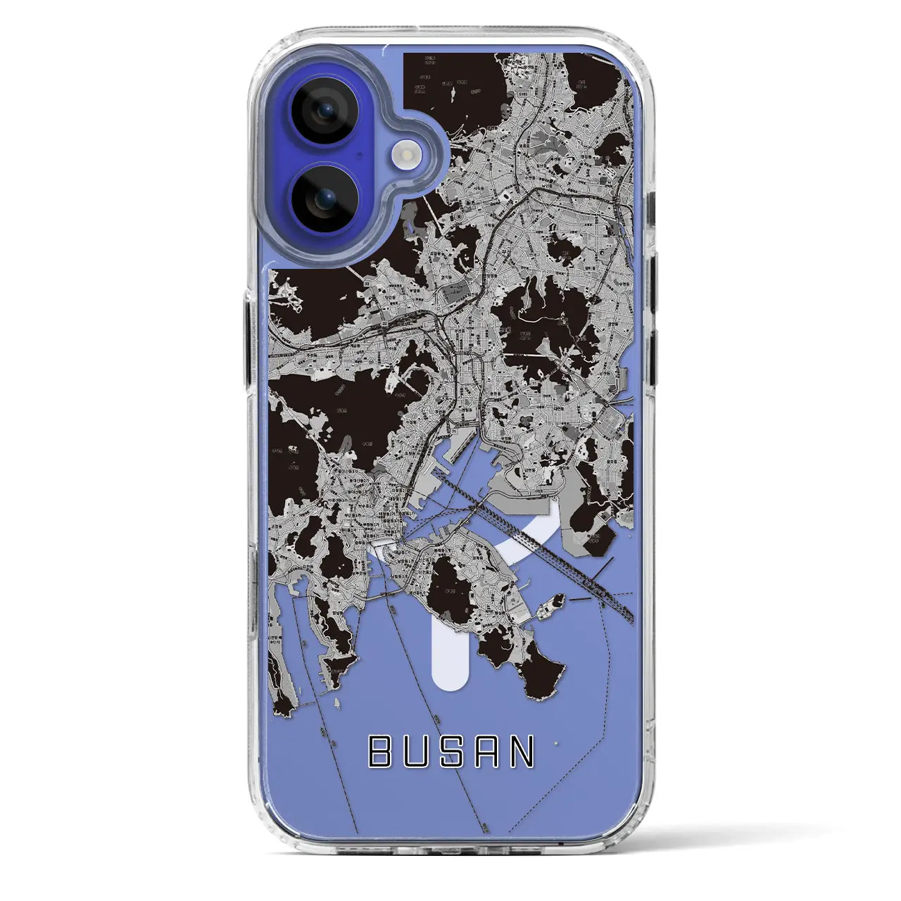 【釜山(韓国)】地図柄iPhoneケース(MagSafeタイプ)