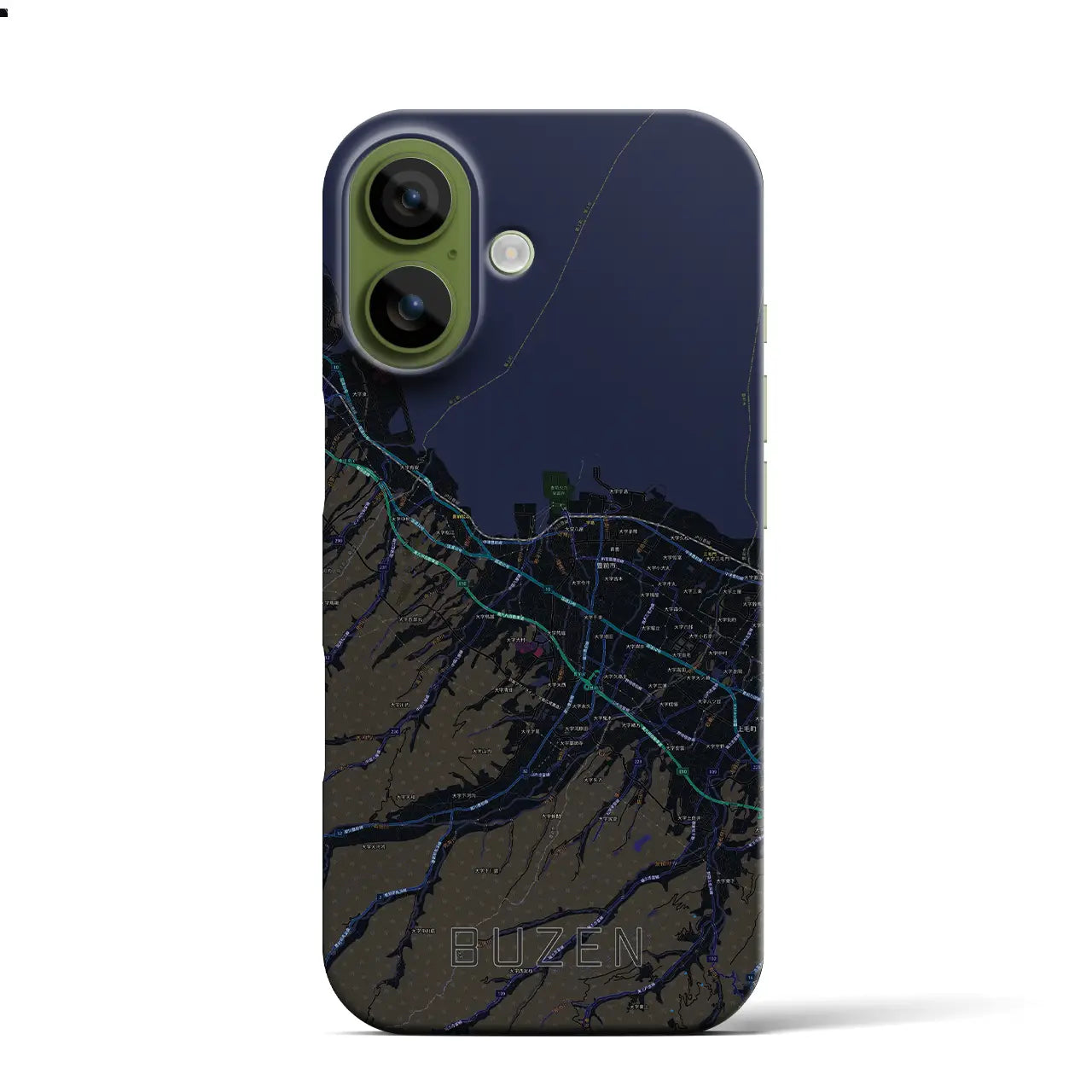 【豊前(福岡県)】地図柄iPhoneケース(バックカバータイプ)