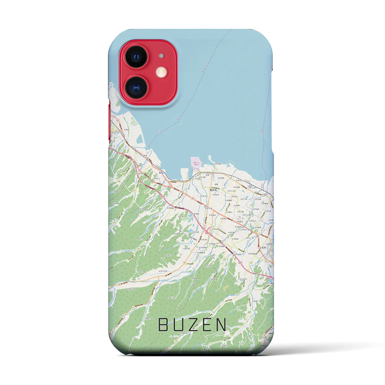 【豊前(福岡県)】地図柄iPhoneケース(バックカバータイプ)