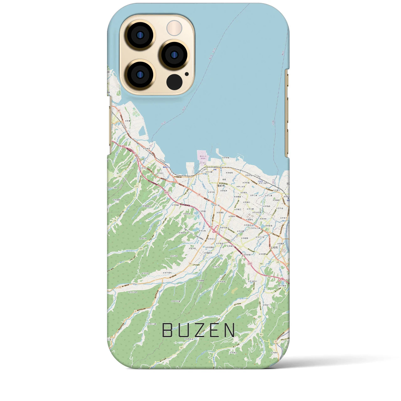 【豊前(福岡県)】地図柄iPhoneケース(バックカバータイプ)