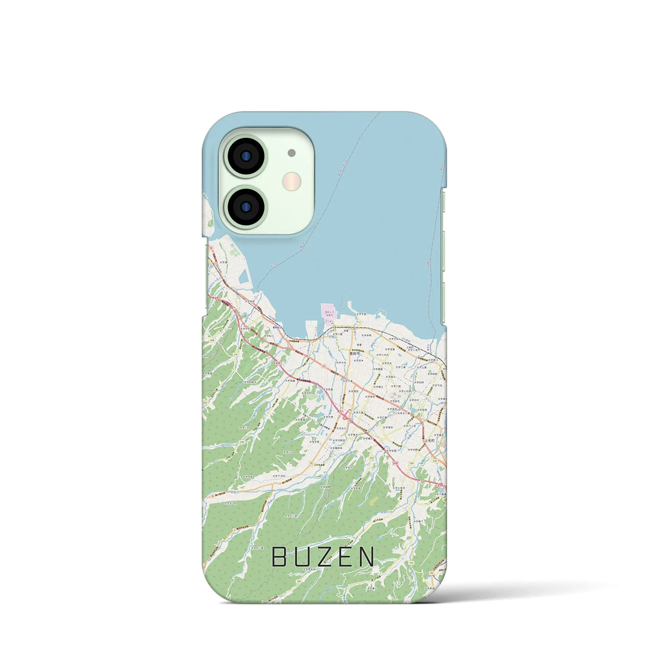 【豊前(福岡県)】地図柄iPhoneケース(バックカバータイプ)