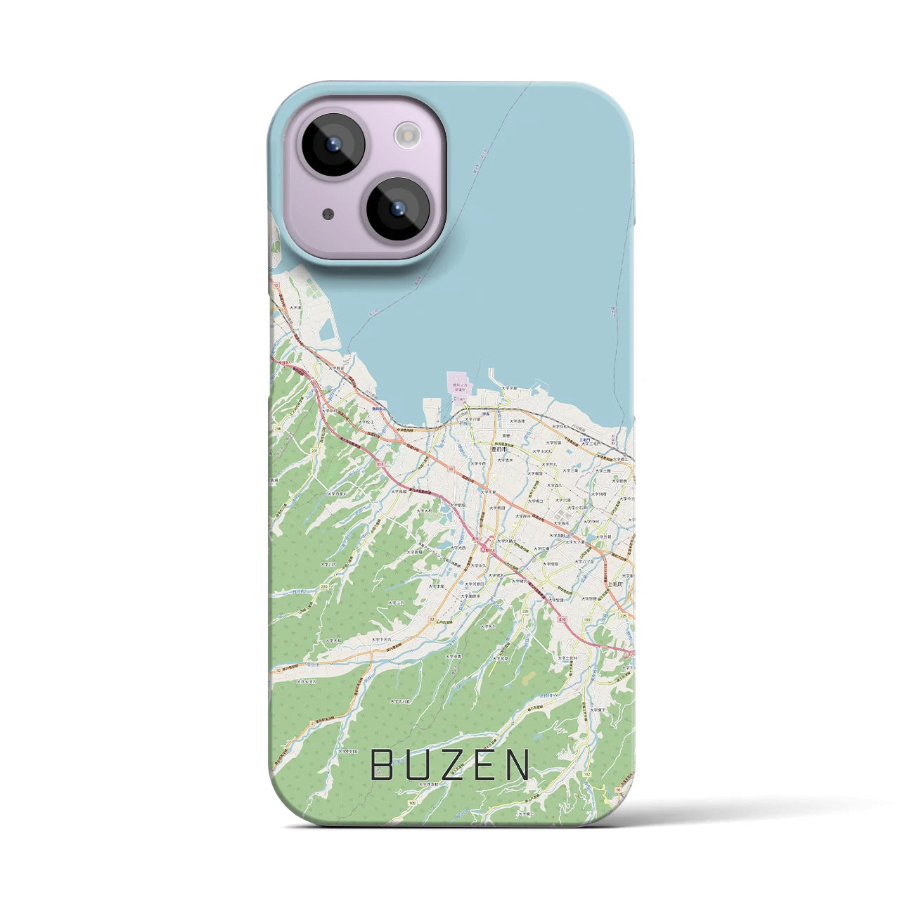 【豊前(福岡県)】地図柄iPhoneケース(バックカバータイプ)